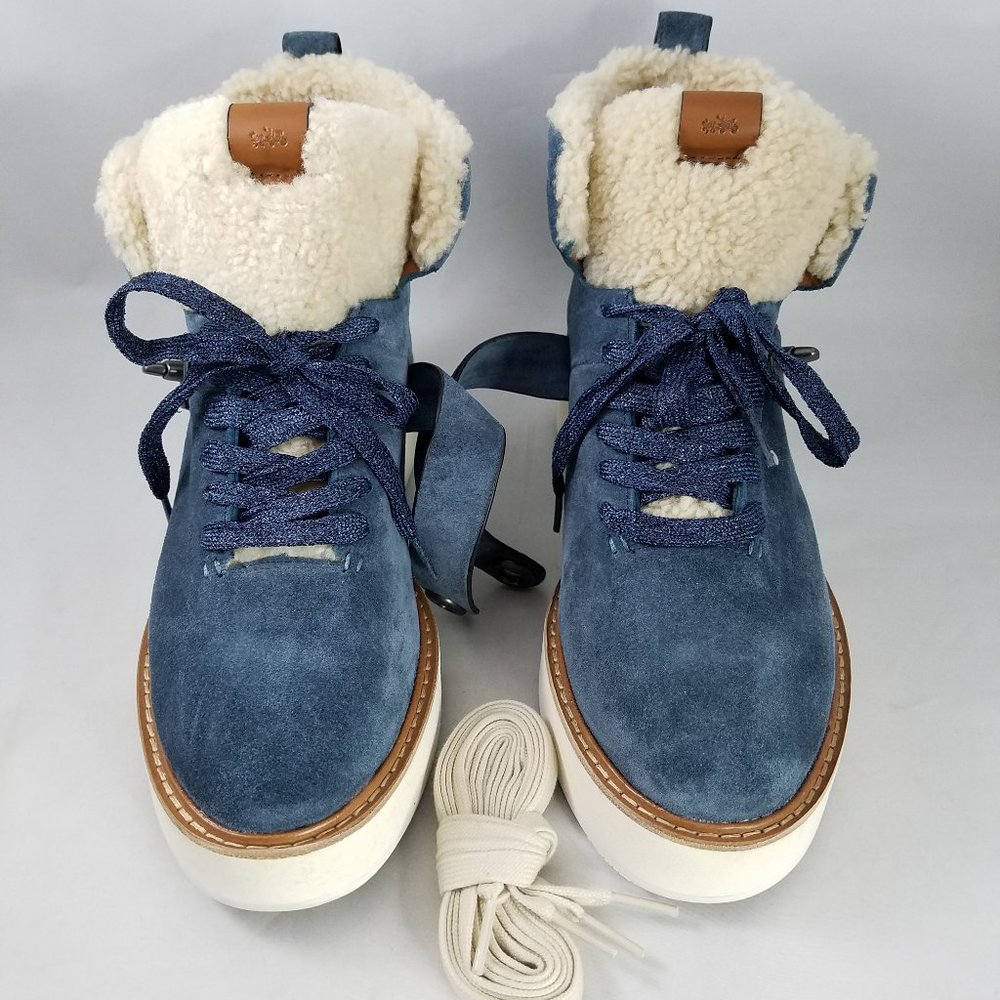 NEW Womens 9.5 COACH Boots - Navy Blue G1354 - Picture 6 of 11